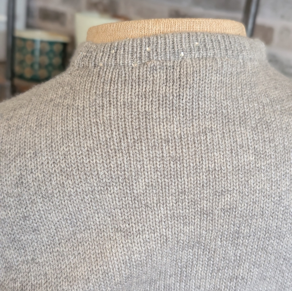 ST JOHN vintage gray sweater wrap dress sz 6 - Picture 9 of 13